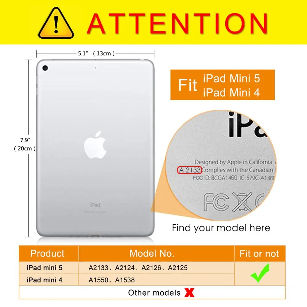 Чехол для iPad mini 4 Ультра Тонкий Умный Магнитный чехол для iPad mini 5 Чехол