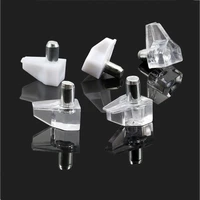 10pcs 5mm clear shelf support pegs plastic bracket wooden furniture cabinet studs kit with metal fixed pin hardware accessories