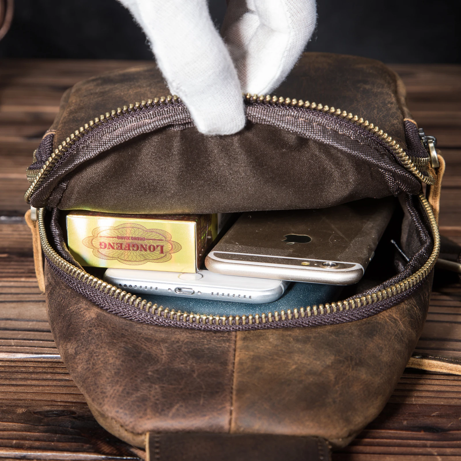 Повседневная модная нагрудная мужская сумка-слинг черная дизайнерская сумочка