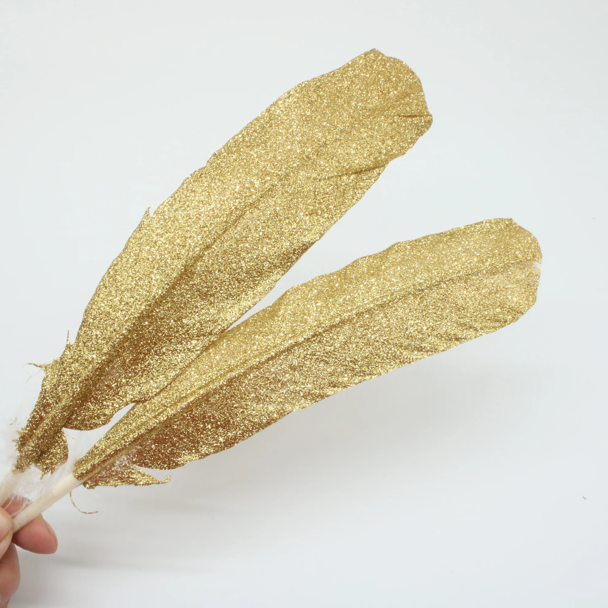 

The New 25-30cm/10-12inch Gold Natural Turkey Feathers Carnival Home Craft Wedding Party Plumas
