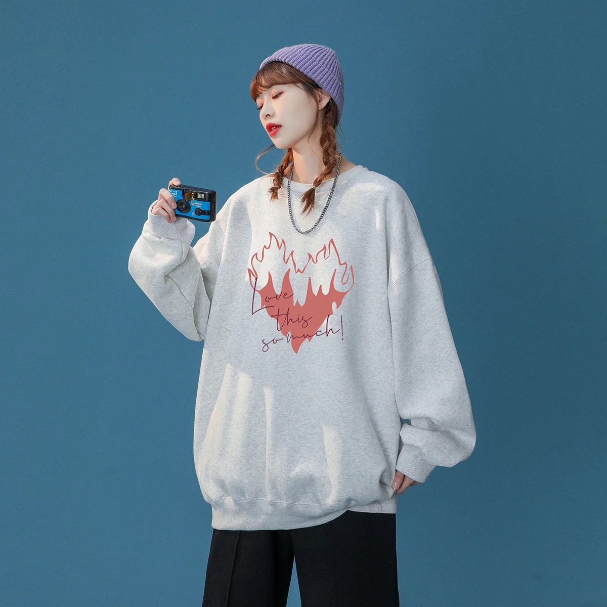 Весенняя женская толстовка с принтом в стиле преппи топы большого размера