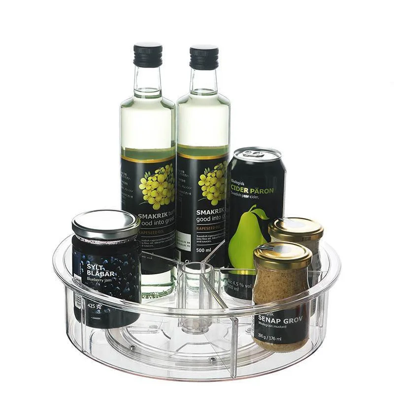 

1Pcs Kitchen Rotating Storage Tray Non-Slip Multifunctional Organizer Spice Bottle Cosmetic Storage Rack Turntable For Desktop