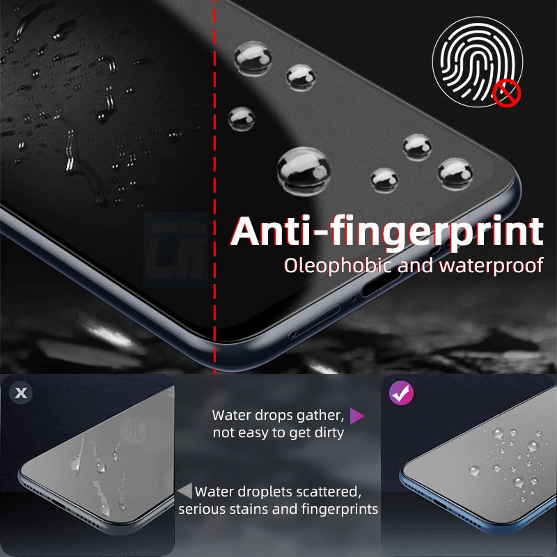 No Fingerprint Matte Tempered Glass for Xiaomi 11T 10T 9T Black Shark 5 4 Pro Screen Protector Redmi 10 9 9T 9C 9A 9T K40 Glass