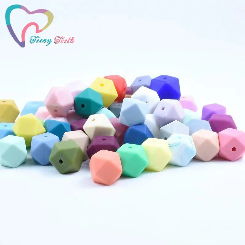 Детские шестигранные силиконовые бусины 20 шт. 14 мм восьмиугольные сделай сам
