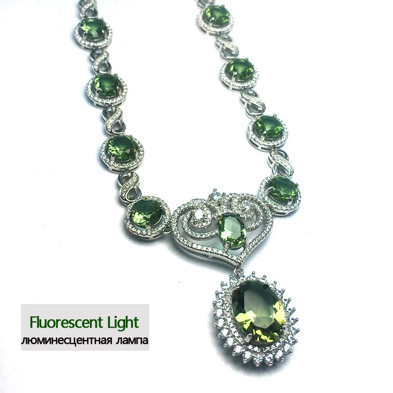 Женское ожерелье с зултанитом CSJ роскошное Элегантное из стерлингового серебра