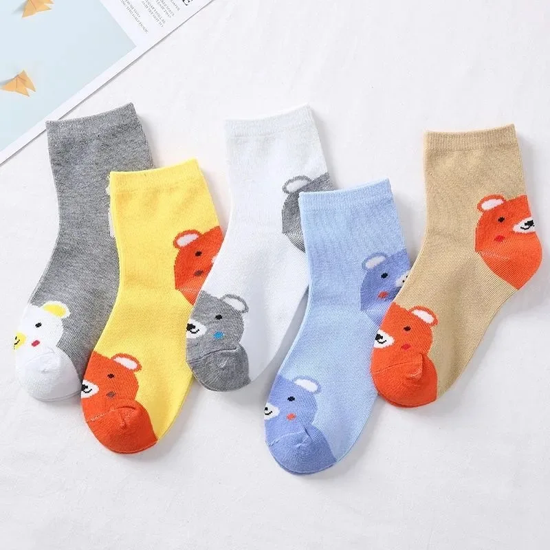

Cotton Baby Kids Socks Autumn Cute Cartoon Boys Sport Socks Comfortable Print Winter Children Socks 5 Pairs/lot Girls Socks