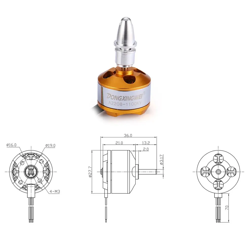 бесщеточный мотор dxw a2208 2600kv1800kv1400kv1100kv 2 3s с