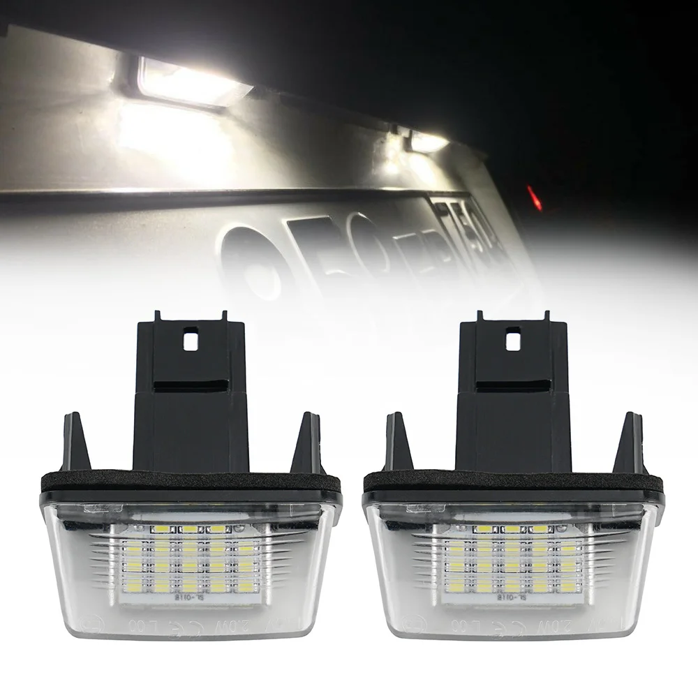 

Bevinsee Car LED License Number Plate Light For Citroen C3 C4 Picasso C5 For Peugeot 207 307 407 Partner License Plate Lamp 2pcs