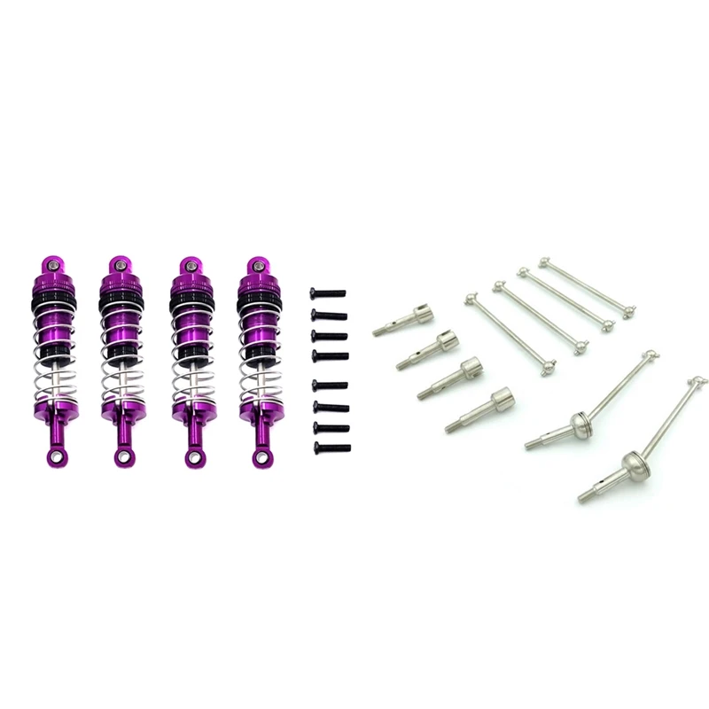 

Набор приводных валов CVD, комплект осей колеса с 4 регулируемыми амортизаторами для Wltoys 144001 124019 124018 машинок на радиоуправлении