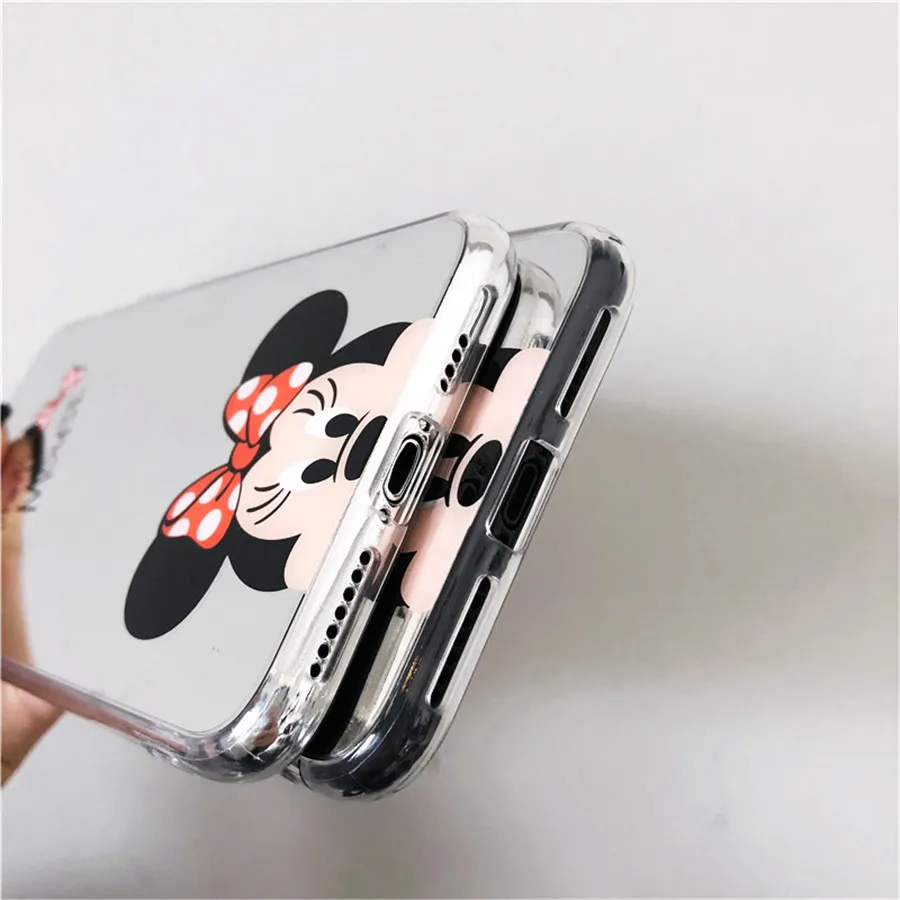 Зеркальные чехлы с принтом из мультфильма для samsung Galaxy S10 S9 S9Plus Minnie глянцевый чехол для samsung S8 S8Plus Note 8 9 10 Pro мягкая задняя крышка