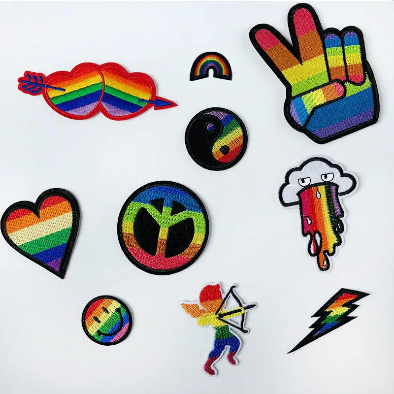 Вышивка Радужный мир сердце китайская улыбка Тай Чи одежда сделай сам аксессуары