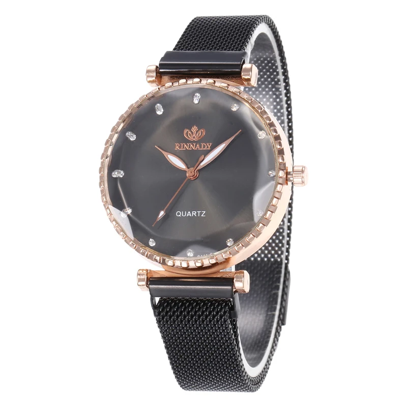 2020 новые модные женские часы минимализм бриллиантовый циферблат сетка магнит Starp