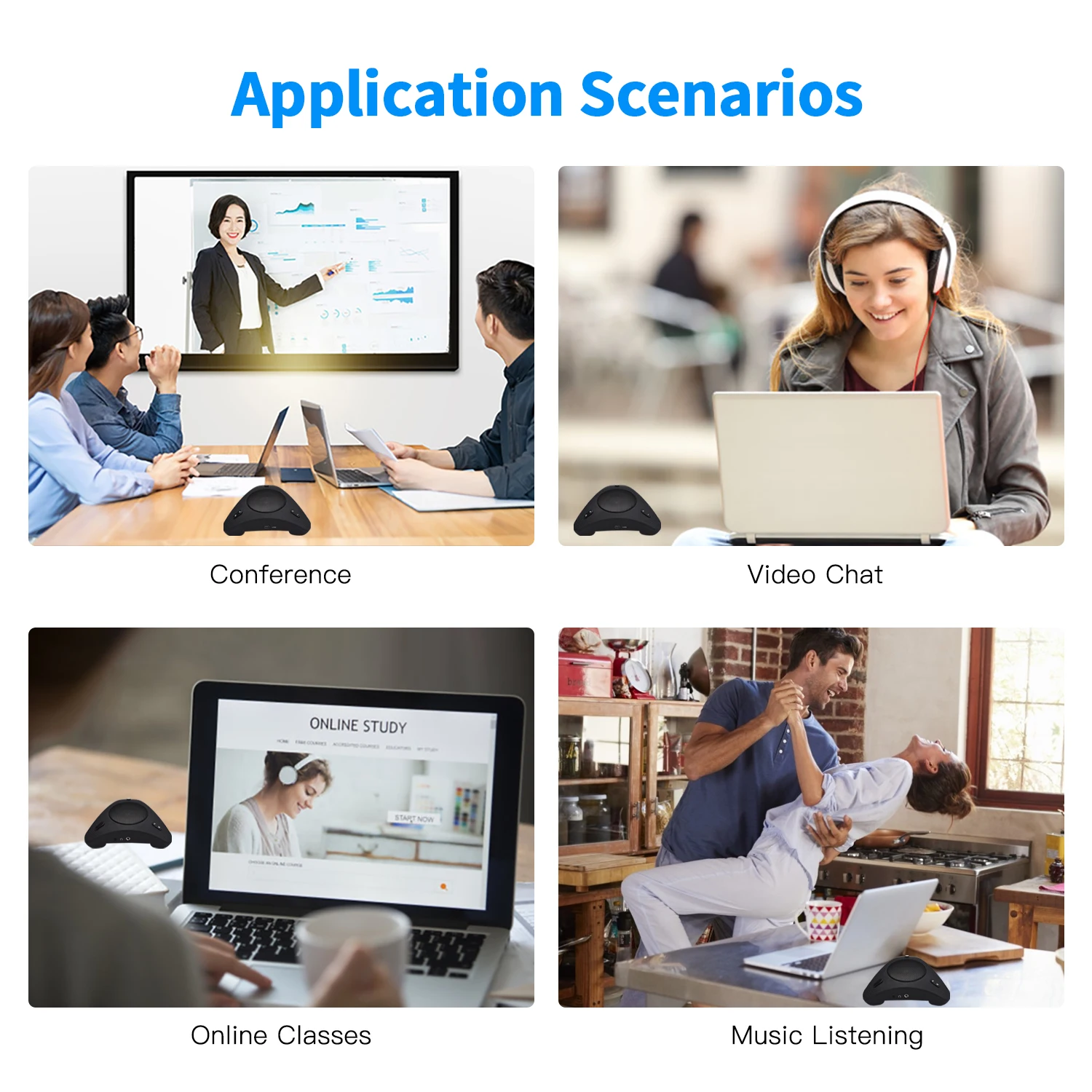 USB-микрофон для телефонной конференции с динамиком 360 ° всенаправленный микрофон