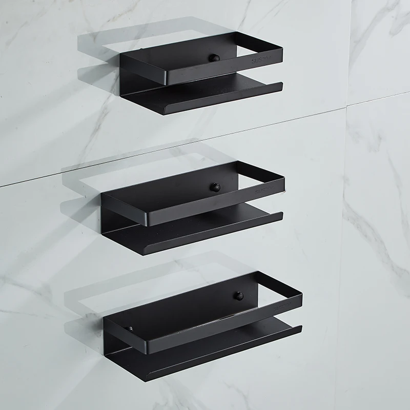 bathroom shelf stainless steel shower rack corner shelf square bath shower shelf nail free blacknickel storage organizer rack free global shipping