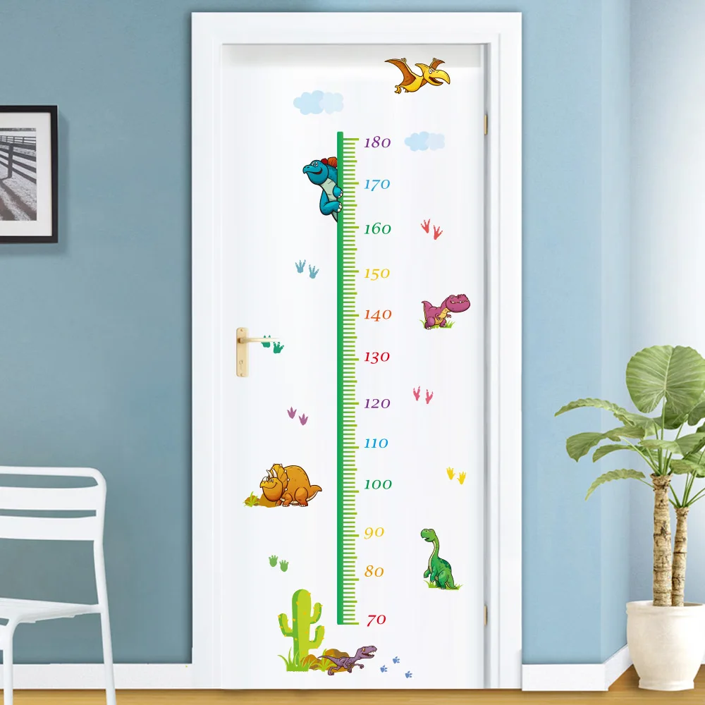 Настенная Наклейка с измерителем роста в виде мультяшного динозавра для детских