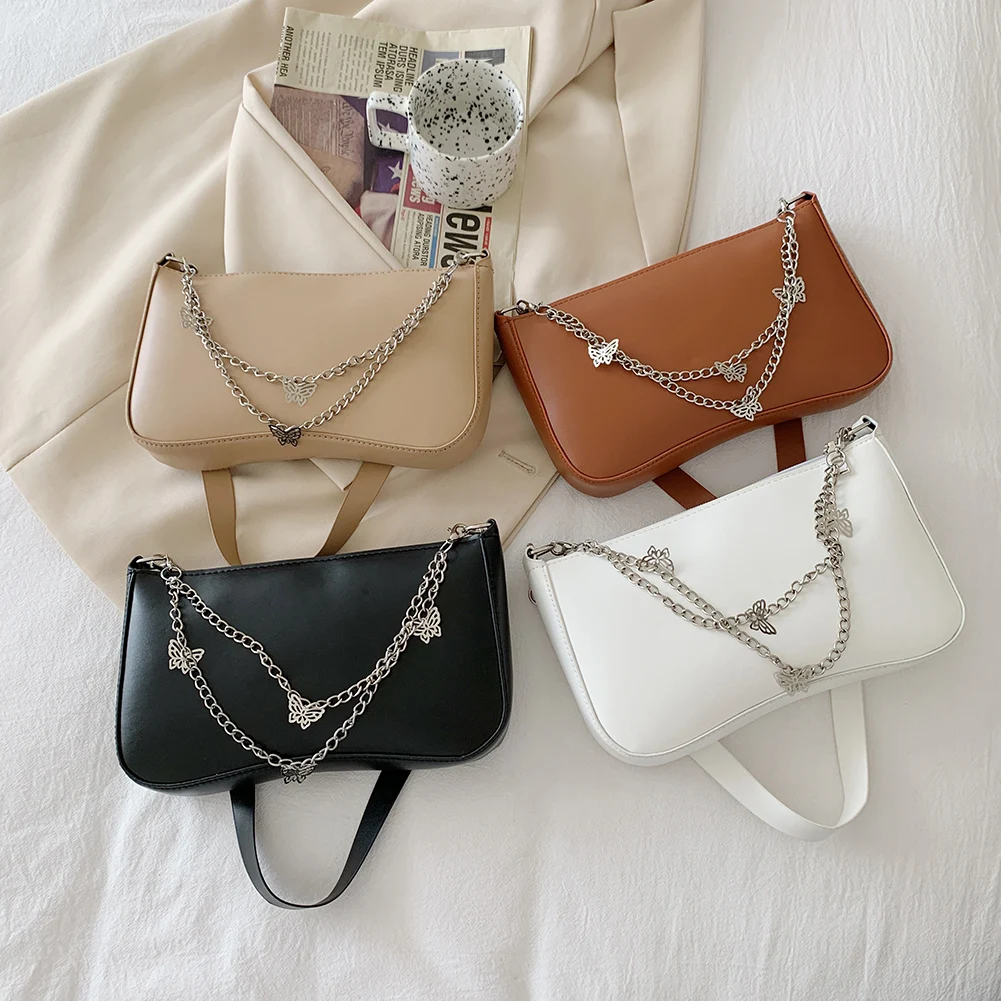 

Женская сумка-кошелек, из искусственной кожи, с цепочкой-бабочкой