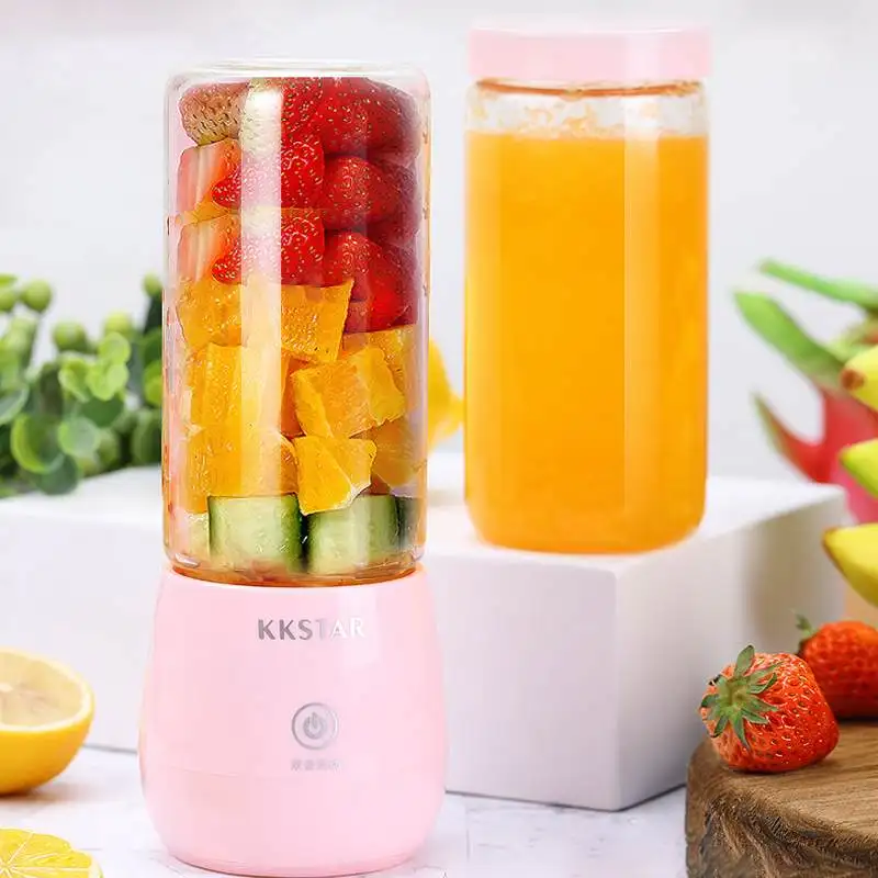 

500ml Mini Electric Fruit Juicer Machine USB Rechargeable Portable Smoothie Blenders Mixer Juicing Cup for Home Travel Sport