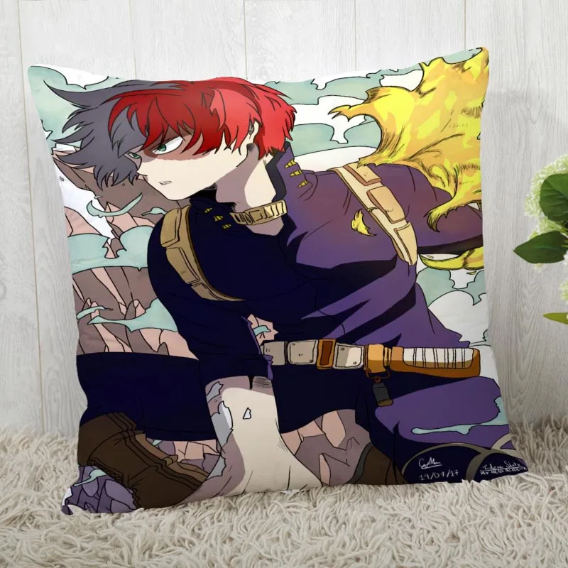 Custom Pillow Cases Boku no Hero Academia Square Pillowcase Christmas Zippered Pillow Cover 40*40cm,45*45cm(One Side - Color: Pillowcase 3
