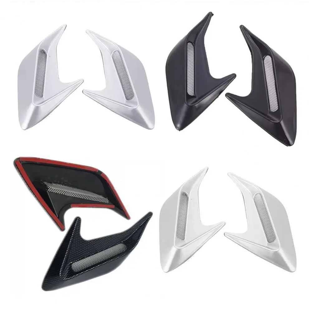 

70% Dropshipping!! 1 Pair Side Vent Trim Shark Fin Shape High Strength ABS Surface Plating Vent Hood for Vehicle