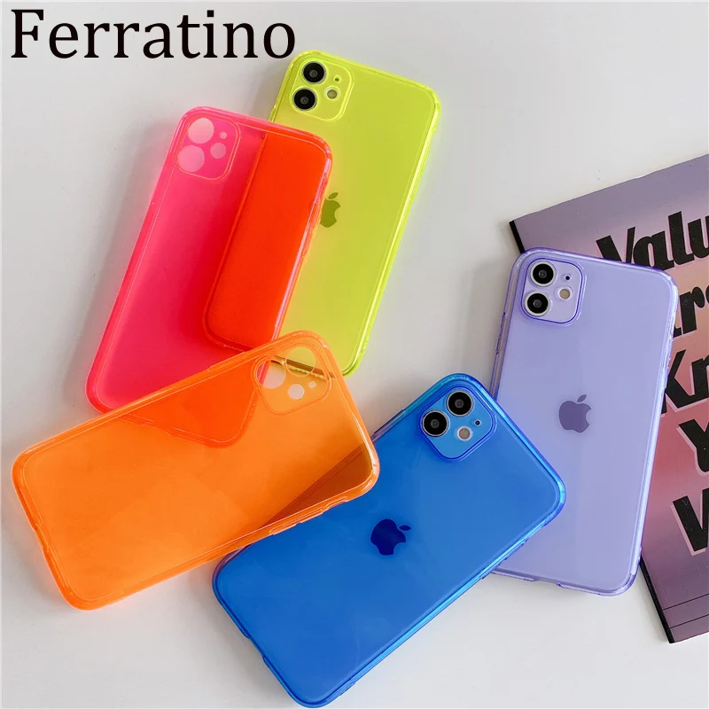 Модный флуоресцентный неоновый чехол для телефона iPhone 11 Case SE 2020 Pro Max XR XS X 8 7 Plus