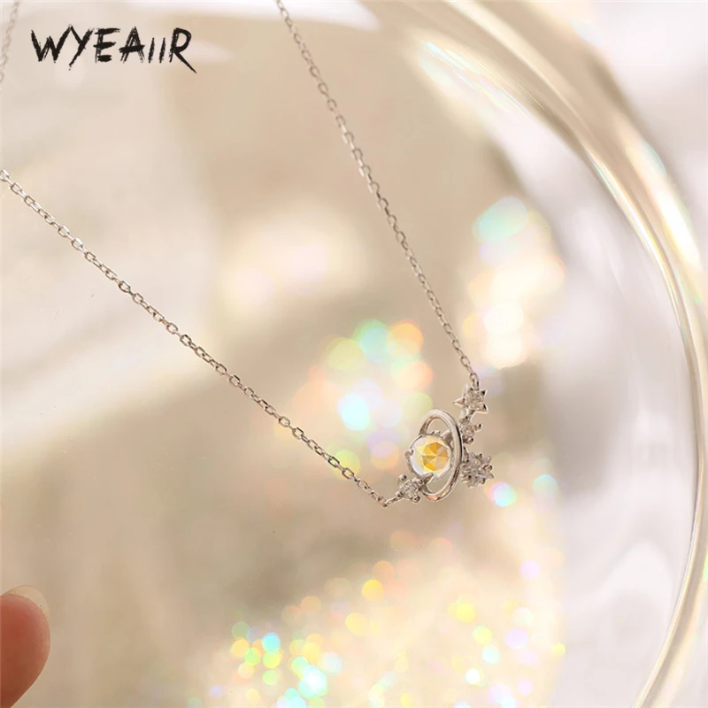 WYEAIIR серебро 925 пробы фантазия звездное небо Сияющая Звезда планеты глазурь