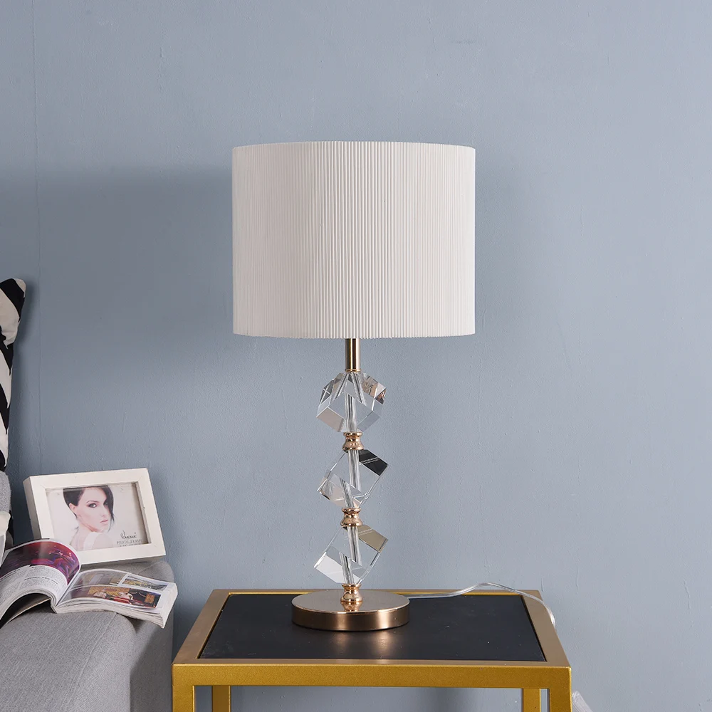 Настольная лампа K9 с кристаллами камня для спальни в гостиной прикроватная