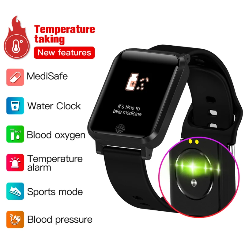 

New Watchs Whole Day Temperature Blood Oxygen Monitoring Smart Watch Drinking Water Reminder IP68 Waterproof Sports Watch