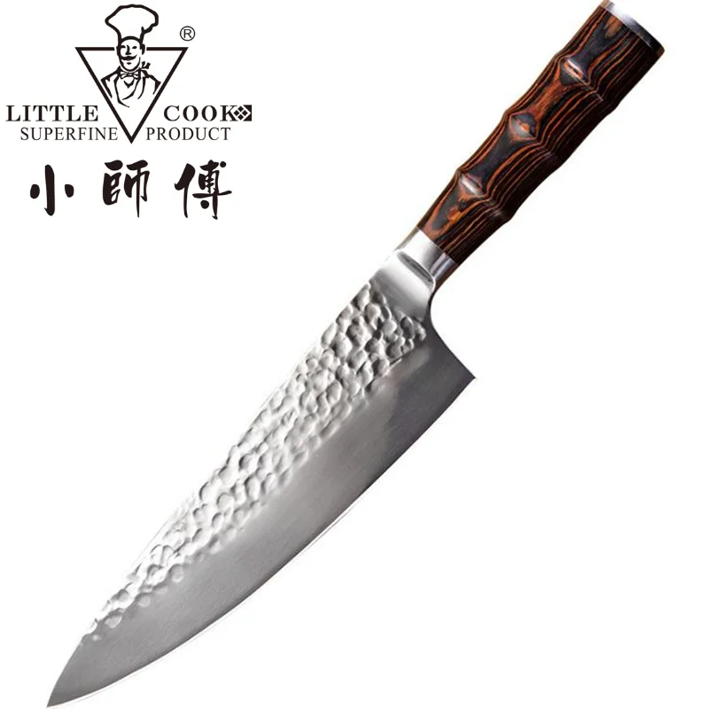 

Little Cook Handmade 8inch Forged Kitchen Chef Knife Laser Damascus Pattern Sharp Sushi Meat Cleaver Cooking Tools Accessories