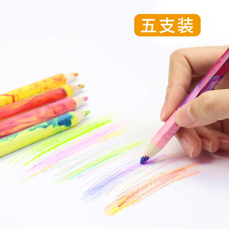 

Карандаши цветные, толстые, 5 шт./компл., 4 цвета, набор разноцветных карандашей для рисования и скетчинга, цветные деревянные карандаши цвето...