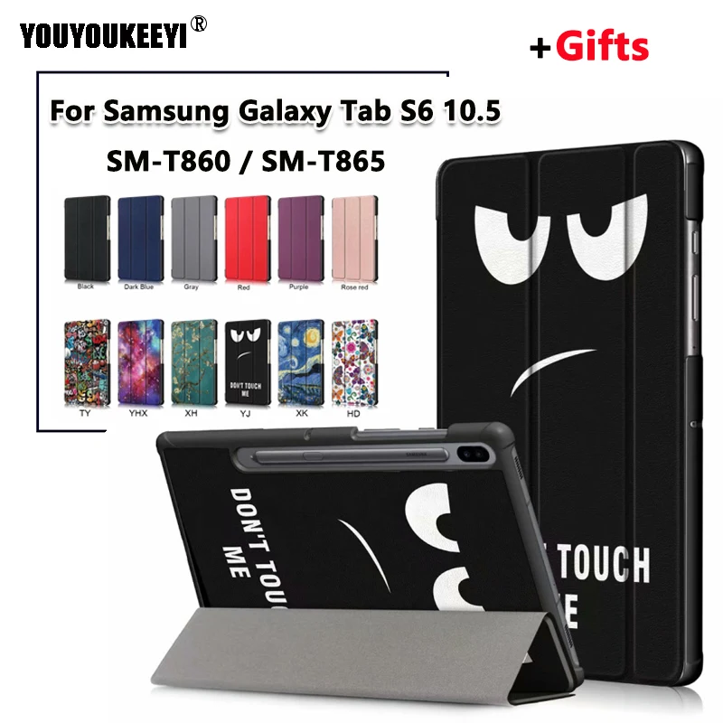 

Чехол-книжка для Samsung Galaxy Tab S6 10,5 2019, чехол-подставка из искусственной кожи для планшетов с функцией будильника