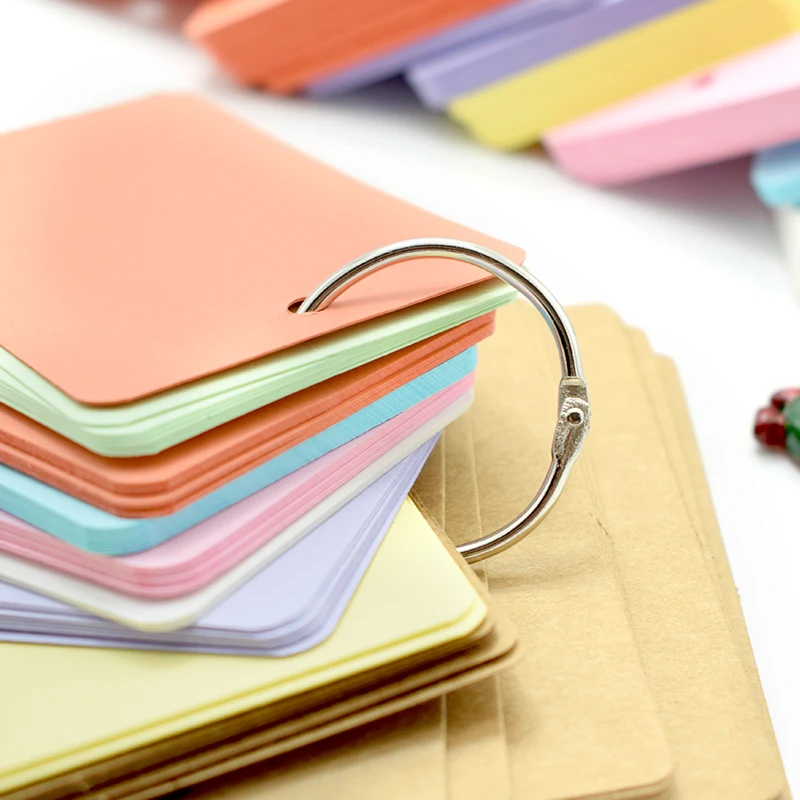 

DIY Candy Color Empty Blank Kraft Paper Memo Pads Notepad Word Study Card Portable Memo Pad Loose Leaf Notes Office Supplies