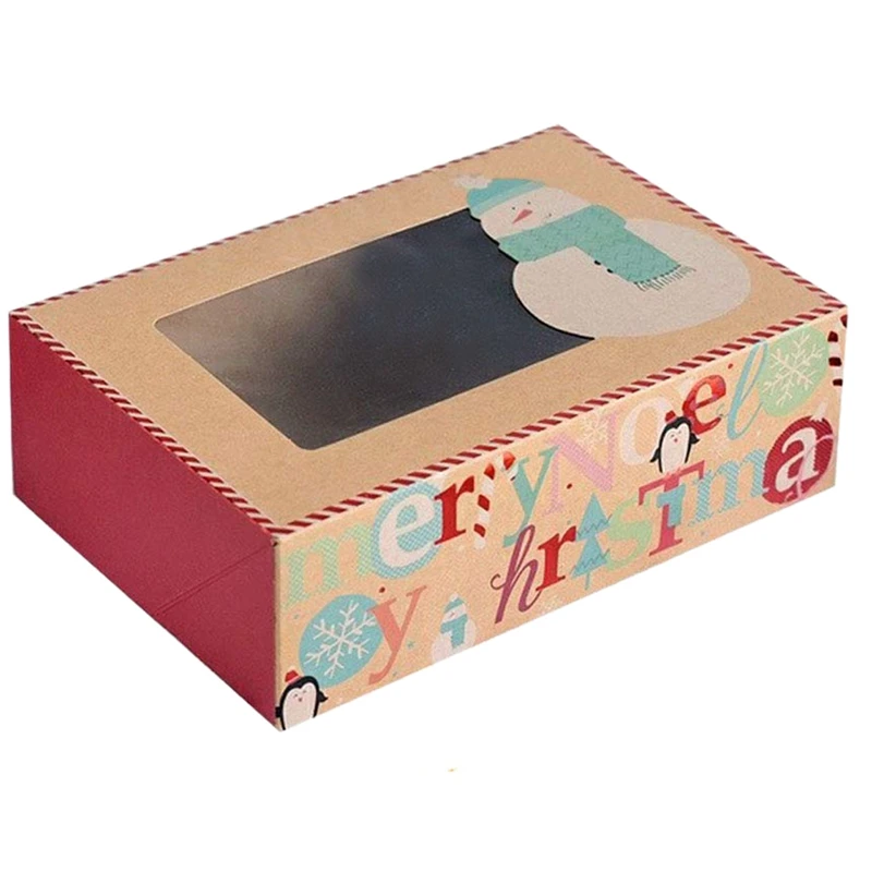 Top 12Pack рождественские подарки Снеговики Коробки со смотровым окошком конфеты