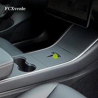 fcxvenle car central control panel protective patch central control cover car sticker for tesla model 3 three hard protector