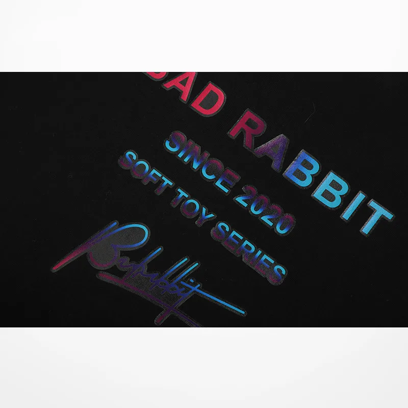 Футболка Мужская/женская с забавным мультяшным принтом кролика 100% хлопок для