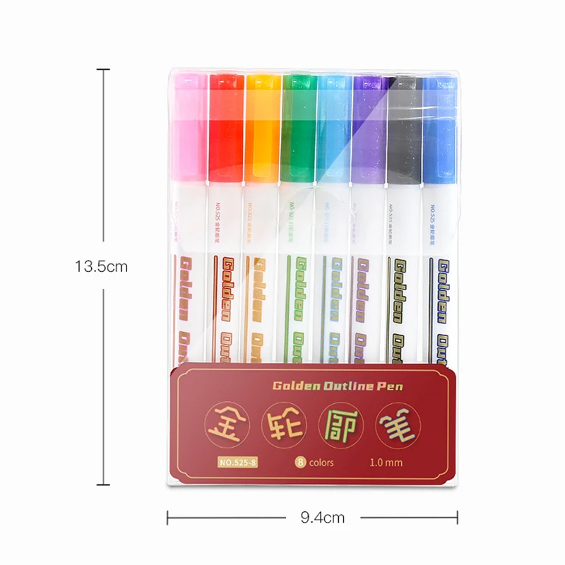 

Outline Marker Set 8pcs Double-line Highlighter for Students Assorted Fluorescent Colors Ultra Smooth DIY Tool GDeals