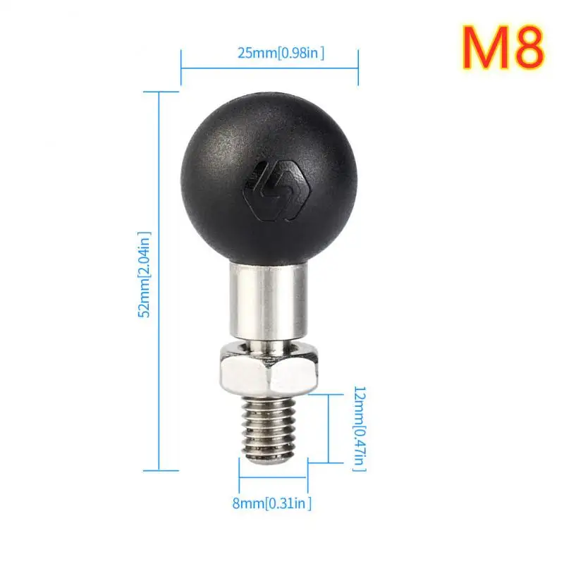 

Адаптер с шаровой головкой 25 мм, резьбовой винт M8 M10 1/4 дюйма для ОЗУ, база для мотоцикла, U-образный болт, детали для экшн-камеры для велосипед...