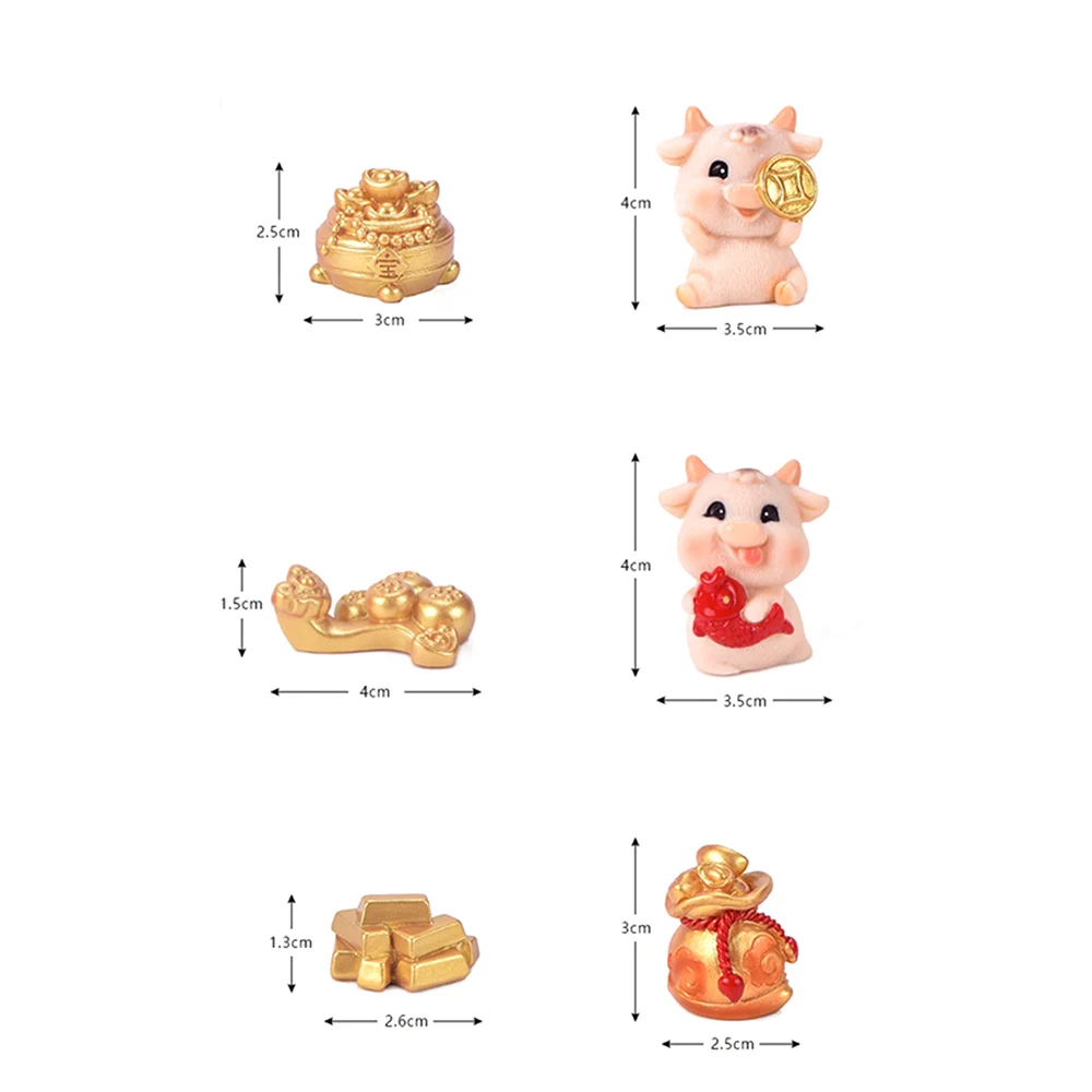 

Year Of The Ox Creative Cute Animal Cow Resin Crafts DIY Fairy Garden Micro Landscape Ornament Home Decor New Year Gifts