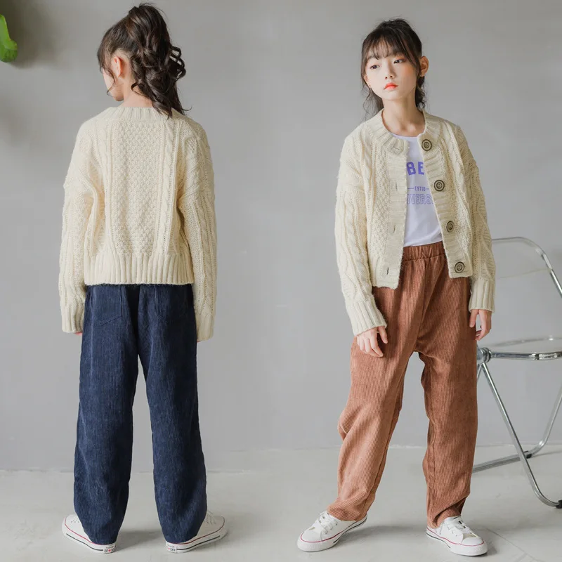 

Teenage Girls Sweater 2020 New Autumn Kids Girls Cardigan Children Long-Sleeved Button Cardigan Fashion Knitting Cardigan,#1078