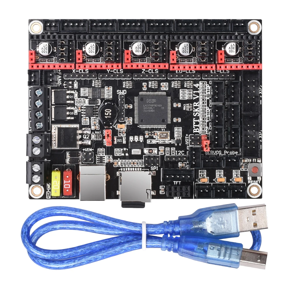 32 битная плата BIGTREETECH BTT SKR V1.4 Turbo драйвер двигателя TMC2208 TMC2209UART обновленный V1.3 MINI E3