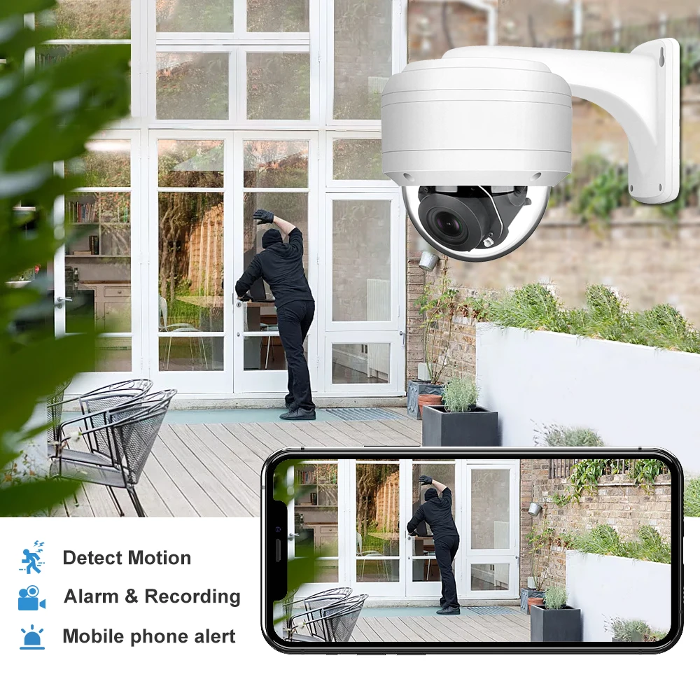 unilook 5mp ptz poe dome camera 5x zoom outdoor 4k 8mp dome speed ip security one way audio video surveillance camera ir 25m free global shipping