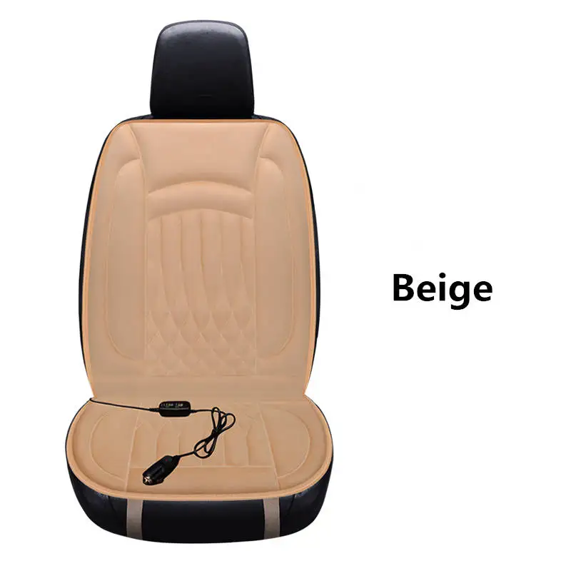 Beige 12 Автомобильная нагревательная Подушка зимняя автомобильная электрическая нагревательная v универсальная подушка для сиденья бархатный автомобильный коврик отопление одно автомобильное сиденье - Название цвета: Beige