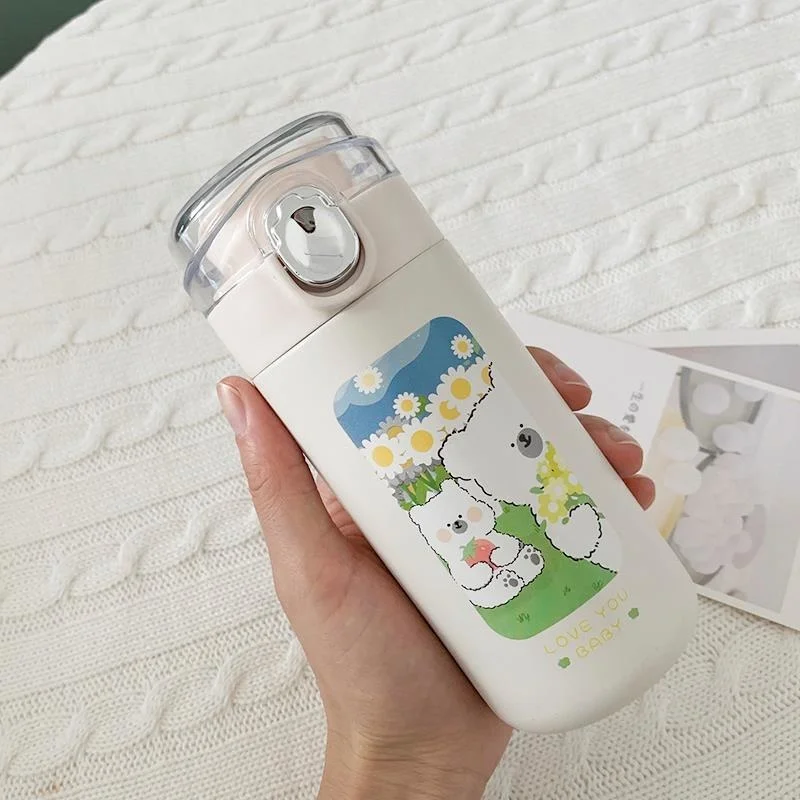 

Termo de acero inoxidable con dibujos animados taza viaje para leche botella agua oso aislado Vacuum Flasks & Thermoses