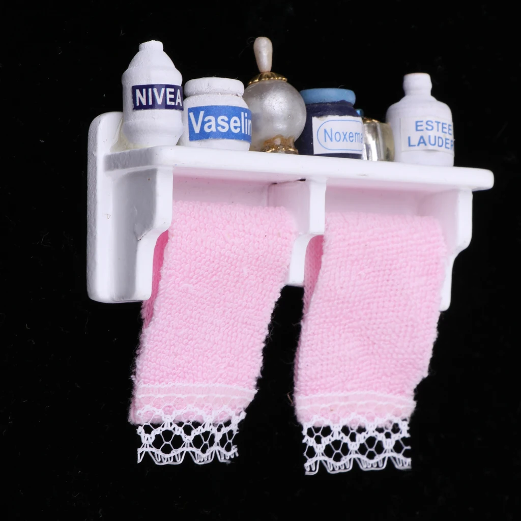 1:12 миниатюрная деревянная настенная подставка для кукольного домика в ванную