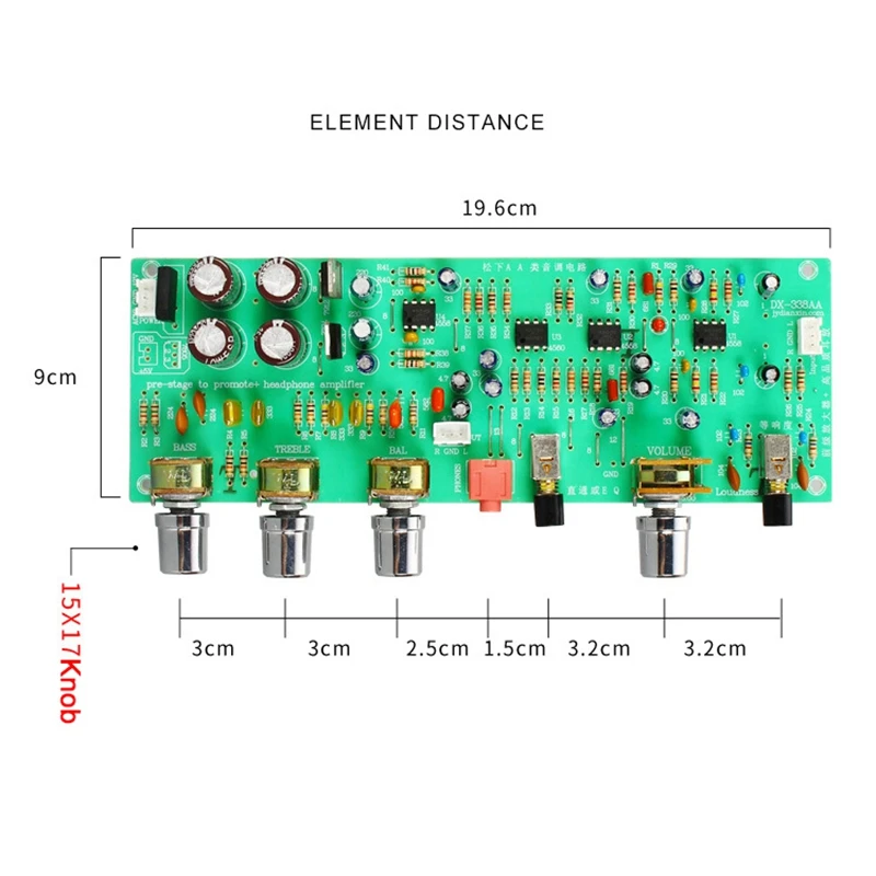 Dual 12V DX338A HIFI Preamp Tone Board Bass Volume Control Pre-Amplifier Home o | Электроника