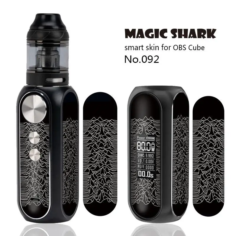 Волшебная Акула ультра тонкий Модный водонепроницаемый роскошный Bling Dollar Cat Pod Vape стикер пленка для кожи чехол обёрточная бумага для OBS Cube - Цвет: 092