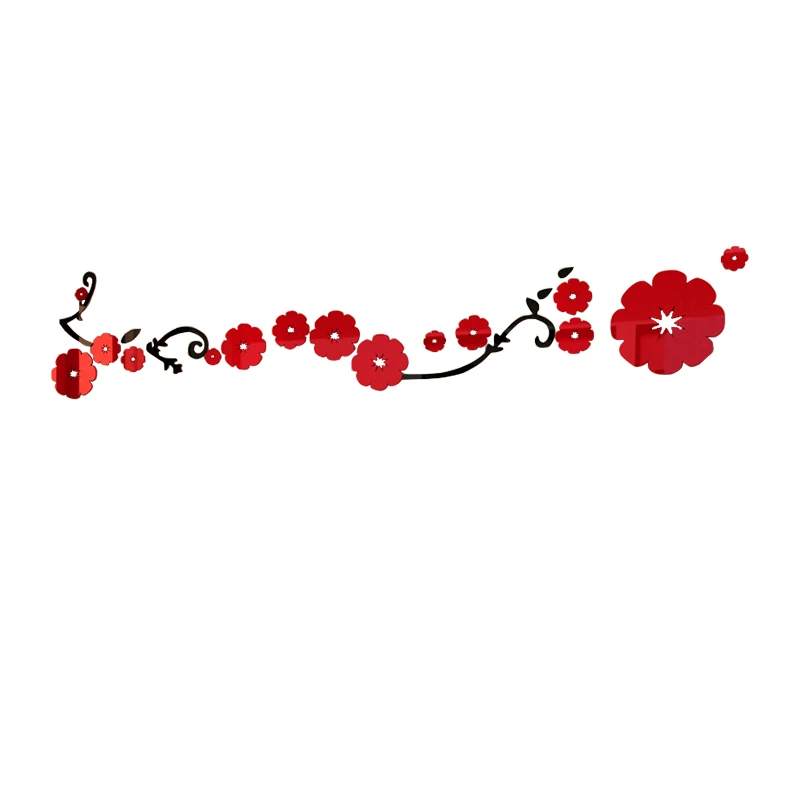 Новое поступление акриловые хрустальные 3d наклейки на стену с цветами для