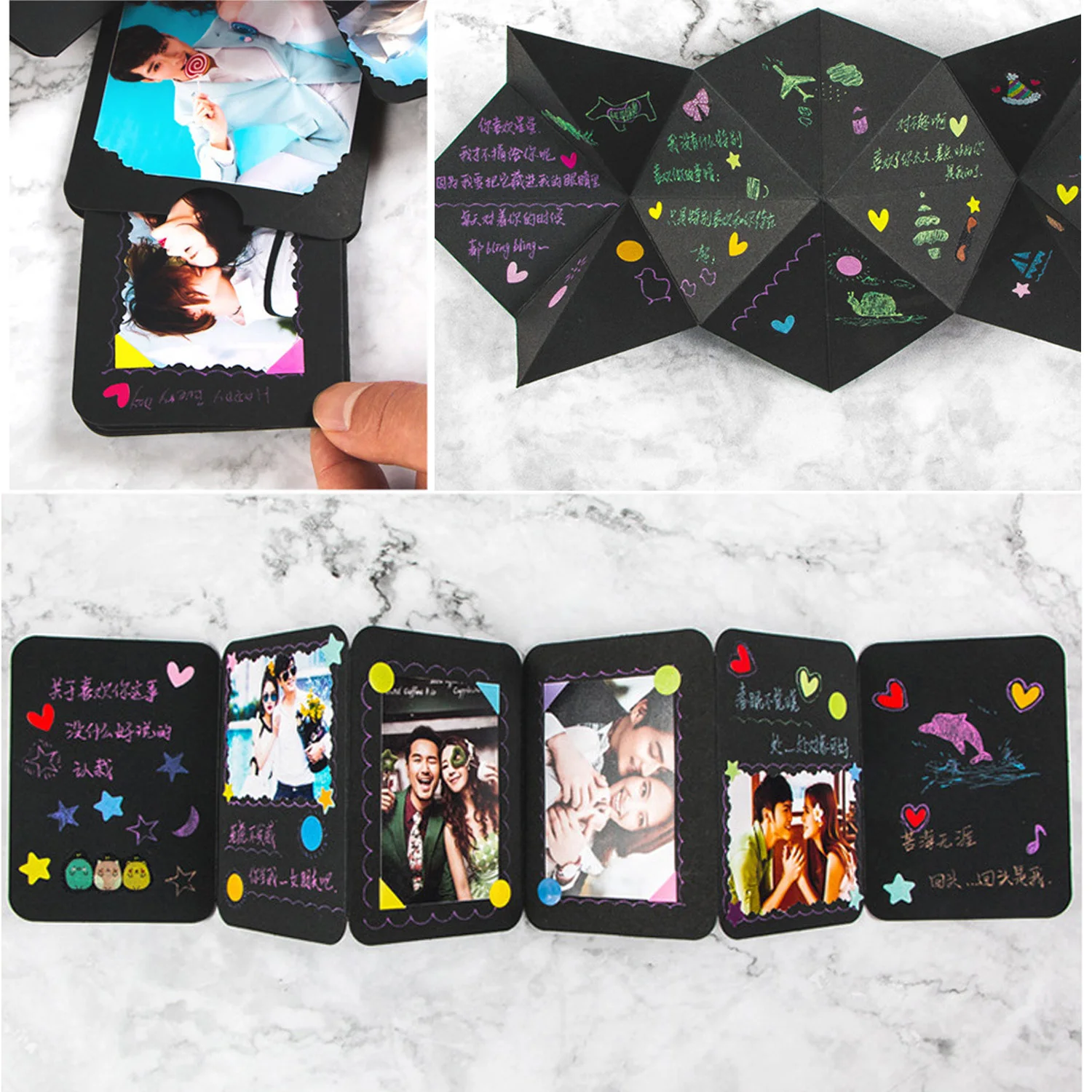 Behogar забавные 5 Слои DIY Фотоальбом взрыв коробка с 20 шт. маркеры Заправка для