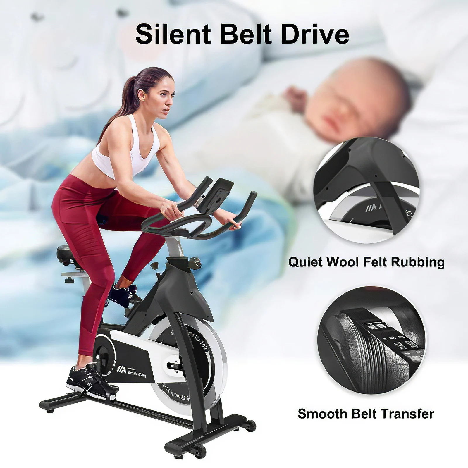 

Home Fitness Equipment Spinning Bicycle Indoor Silent Magnetrons Sports Bicycle Exercise Bike Foldable Pedal Fitness Equipment