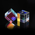 18 мм Цвет Призма Двуцветные X-Cube: 6-стронние Кубики-светильник Оптическое стекло науки Декор Детская спектра, прекрасный подарок