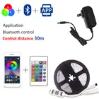 Светодиодная ленсветильник RGB 5050 SMD с Bluetooth-управлением, водонепроницаемая гибкая лента 12 В постоянного тока, 5 м, 10 м, 15 м, 20 м, праздничный декор, светодиодные ленты rgb